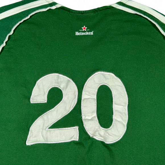 Heineken Soccer Shirt Adult LARGE Green White UEFA Champions League Jersey 20 - Picture 6 of 10